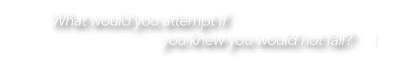 "What would you attempt if you knew<br/>you would not fail?"